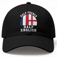 Half French Half English Split Flag Graphic Baseball Cap Patriotic Anglo England France Dual Heritage DNA Ancestry