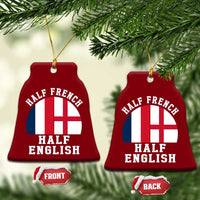 Half French Half English Split Flag Graphic Ceramic Ornament Patriotic Anglo England France Dual Heritage DNA Ancestry