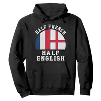 Half French Half English Split Flag Graphic Hoodie Patriotic Anglo England France Dual Heritage DNA Ancestry