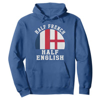 Half French Half English Split Flag Graphic Hoodie Patriotic Anglo England France Dual Heritage DNA Ancestry