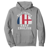 Half French Half English Split Flag Graphic Hoodie Patriotic Anglo England France Dual Heritage DNA Ancestry