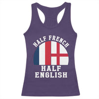 Half French Half English Split Flag Graphic Racerback Tank Top Patriotic Anglo England France Dual Heritage DNA Ancestry
