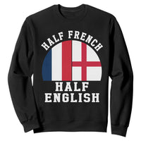 Half French Half English Split Flag Graphic Sweatshirt Patriotic Anglo England France Dual Heritage DNA Ancestry