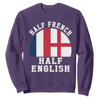 Half French Half English Split Flag Graphic Sweatshirt Patriotic Anglo England France Dual Heritage DNA Ancestry