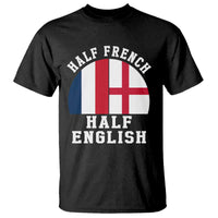 Half French Half English Split Flag Graphic T Shirt Patriotic Anglo England France Dual Heritage DNA Ancestry