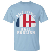 Half French Half English Split Flag Graphic T Shirt Patriotic Anglo England France Dual Heritage DNA Ancestry