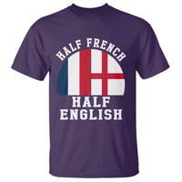 Half French Half English Split Flag Graphic T Shirt Patriotic Anglo England France Dual Heritage DNA Ancestry
