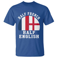 Half French Half English Split Flag Graphic T Shirt Patriotic Anglo England France Dual Heritage DNA Ancestry