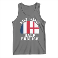 Half French Half English Split Flag Graphic Tank Top Patriotic Anglo England France Dual Heritage DNA Ancestry