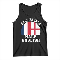 Half French Half English Split Flag Graphic Tank Top Patriotic Anglo England France Dual Heritage DNA Ancestry