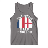 Half French Half English Split Flag Graphic Tank Top Patriotic Anglo England France Dual Heritage DNA Ancestry