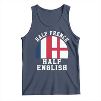 Half French Half English Split Flag Graphic Tank Top Patriotic Anglo England France Dual Heritage DNA Ancestry