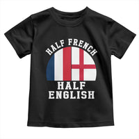 Half French Half English Split Flag Graphic Toddler T Shirt Patriotic Anglo England France Dual Heritage DNA Ancestry