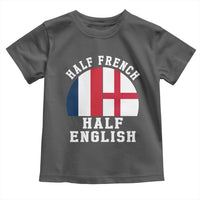 Half French Half English Split Flag Graphic Toddler T Shirt Patriotic Anglo England France Dual Heritage DNA Ancestry