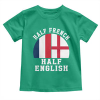 Half French Half English Split Flag Graphic Toddler T Shirt Patriotic Anglo England France Dual Heritage DNA Ancestry