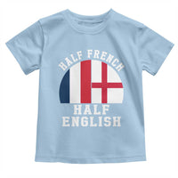 Half French Half English Split Flag Graphic Toddler T Shirt Patriotic Anglo England France Dual Heritage DNA Ancestry