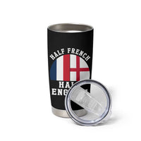 Half French Half English Split Flag Graphic Tumbler Cup Patriotic Anglo England France Dual Heritage DNA Ancestry