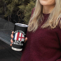 Half French Half English Split Flag Graphic Tumbler Cup Patriotic Anglo England France Dual Heritage DNA Ancestry