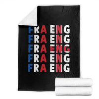 FRA ENG France England Flag Graphic Throw Blanket French English Typographic Dual Heritage Pride Match Day
