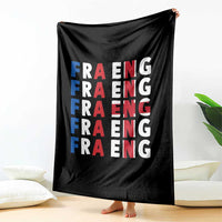 FRA ENG France England Flag Graphic Throw Blanket French English Typographic Dual Heritage Pride Match Day