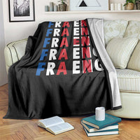 FRA ENG France England Flag Graphic Throw Blanket French English Typographic Dual Heritage Pride Match Day