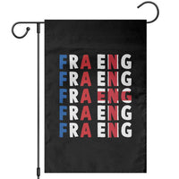FRA ENG France England Flag Graphic Garden Flag French English Typographic Dual Heritage Pride Match Day