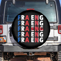 FRA ENG France England Flag Graphic Spare Tire Cover French English Typographic Dual Heritage Pride Match Day