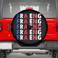 FRA ENG France England Flag Graphic Spare Tire Cover French English Typographic Dual Heritage Pride Match Day