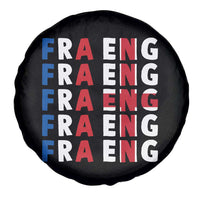 FRA ENG France England Flag Graphic Spare Tire Cover French English Typographic Dual Heritage Pride Match Day