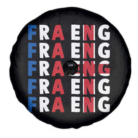 FRA ENG France England Flag Graphic Spare Tire Cover French English Typographic Dual Heritage Pride Match Day