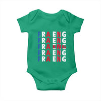 FRA ENG France England Flag Graphic Baby Onesie French English Typographic Dual Heritage Pride Match Day