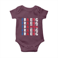 FRA ENG France England Flag Graphic Baby Onesie French English Typographic Dual Heritage Pride Match Day
