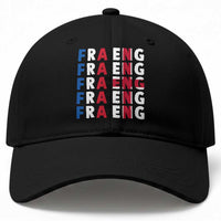 FRA ENG France England Flag Graphic Baseball Cap French English Typographic Dual Heritage Pride Match Day