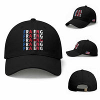 FRA ENG France England Flag Graphic Baseball Cap French English Typographic Dual Heritage Pride Match Day