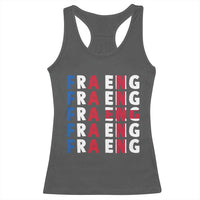FRA ENG France England Flag Graphic Racerback Tank Top French English Typographic Dual Heritage Pride Match Day