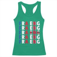 FRA ENG France England Flag Graphic Racerback Tank Top French English Typographic Dual Heritage Pride Match Day