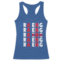 FRA ENG France England Flag Graphic Racerback Tank Top French English Typographic Dual Heritage Pride Match Day