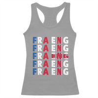 FRA ENG France England Flag Graphic Racerback Tank Top French English Typographic Dual Heritage Pride Match Day