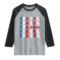 FRA ENG France England Flag Graphic Raglan Shirt French English Typographic Dual Heritage Pride Match Day