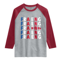 FRA ENG France England Flag Graphic Raglan Shirt French English Typographic Dual Heritage Pride Match Day
