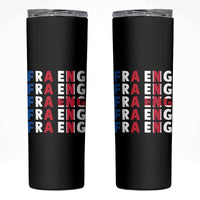 FRA ENG France England Flag Graphic Skinny Tumbler French English Typographic Dual Heritage Pride Match Day