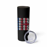 FRA ENG France England Flag Graphic Skinny Tumbler French English Typographic Dual Heritage Pride Match Day