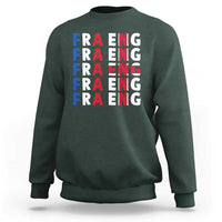 FRA ENG France England Flag Graphic Sweatshirt French English Typographic Dual Heritage Pride Match Day
