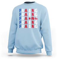 FRA ENG France England Flag Graphic Sweatshirt French English Typographic Dual Heritage Pride Match Day