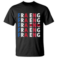 FRA ENG France England Flag Graphic T Shirt French English Typographic Dual Heritage Pride Match Day