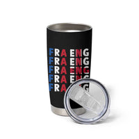 FRA ENG France England Flag Graphic Tumbler Cup French English Typographic Dual Heritage Pride Match Day