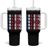FRA ENG France England Flag Graphic Tumbler With Handle French English Typographic Dual Heritage Pride Match Day