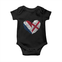 France England Flag Fingerprint Heart DNA Graphic Baby Onesie Proud Anglo English French Ancestry Love Identity