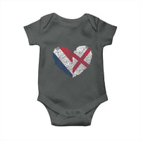 France England Flag Fingerprint Heart DNA Graphic Baby Onesie Proud Anglo English French Ancestry Love Identity