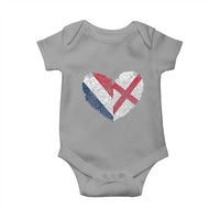 France England Flag Fingerprint Heart DNA Graphic Baby Onesie Proud Anglo English French Ancestry Love Identity